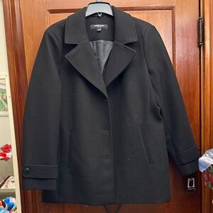 Kenneth Cole New York Women's Black Pea Coat